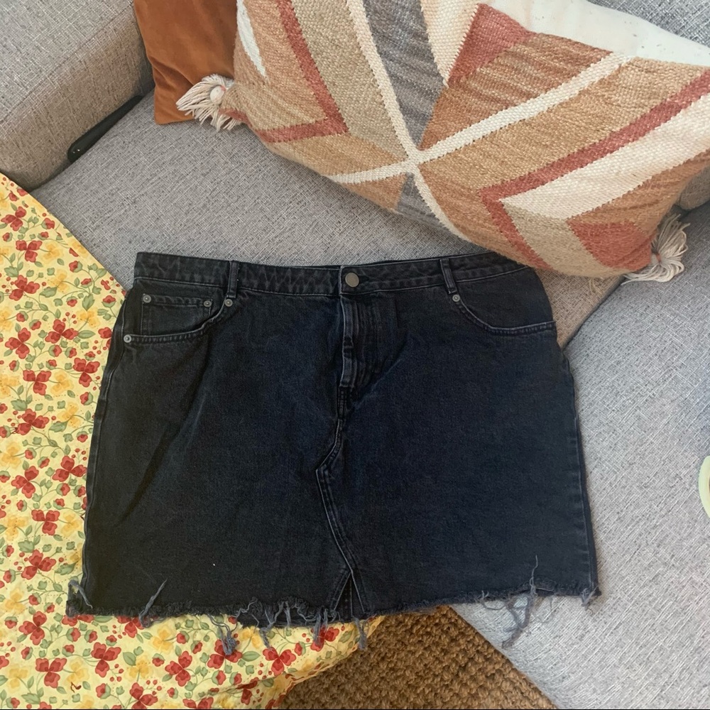 ASOS Curve Black Denim Skirt